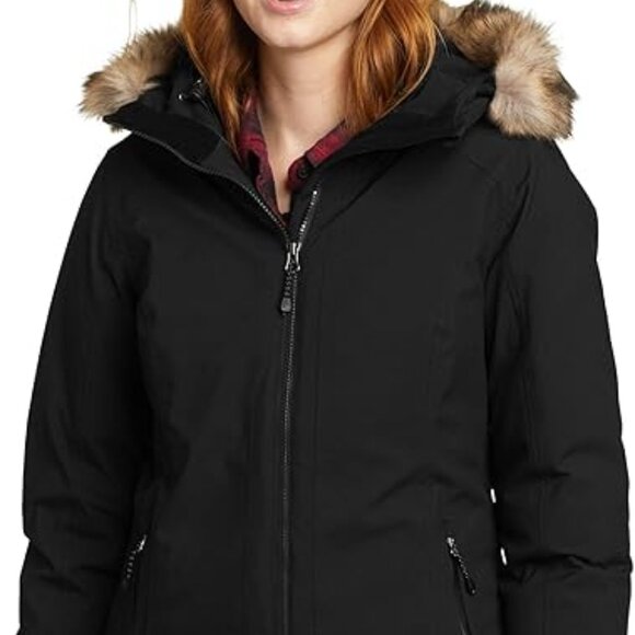 Eddie Bauer Women’s Faux Fur Collar Long Down Parka Coat – Black, XXL, Regular - Picture 3 of 13